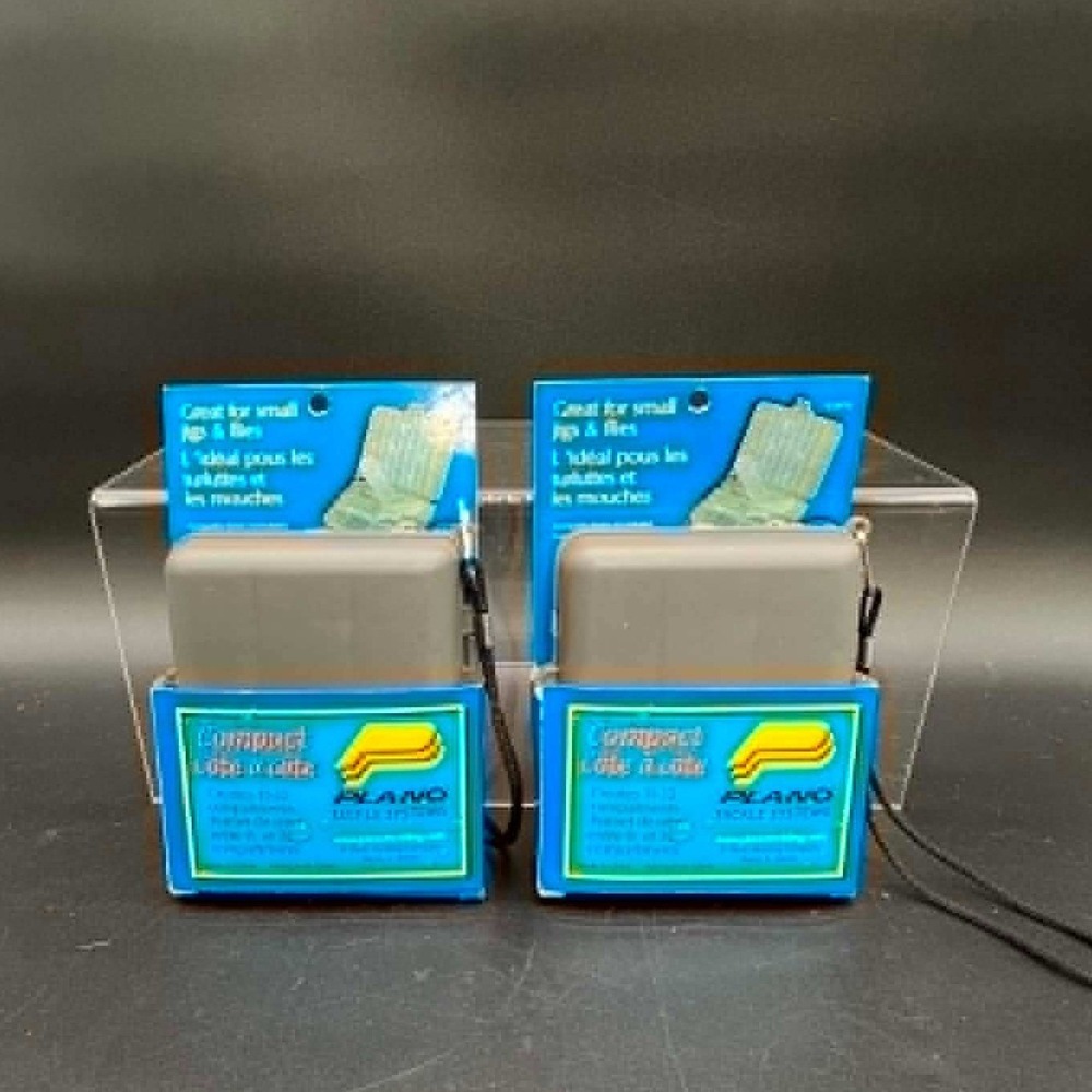 Plano Compact Side-by-Side Tackle Box Gray Lot‎ of 2 Small Jig Fly Organizer